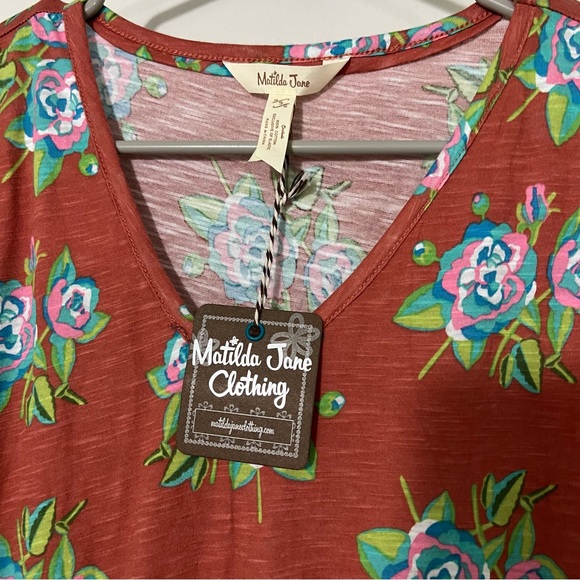 Matilda James Looks To Frill Floral T shirt Dress w Ruffled Skirt Sz S - Picture 6 of 7